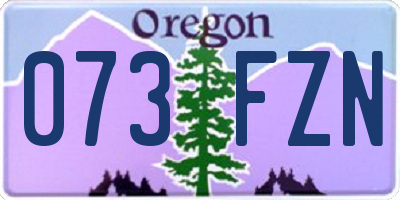 OR license plate 073FZN