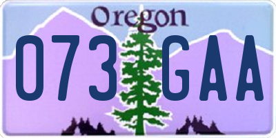 OR license plate 073GAA