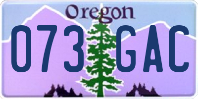 OR license plate 073GAC
