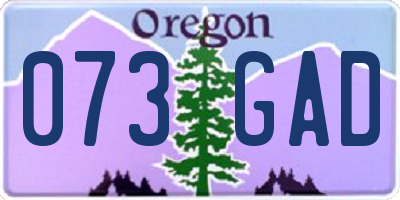 OR license plate 073GAD