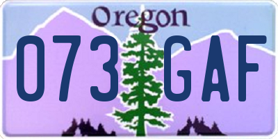 OR license plate 073GAF