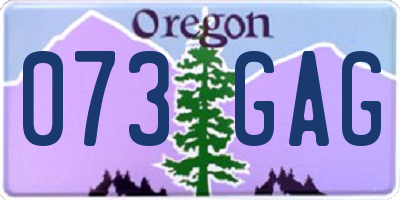 OR license plate 073GAG