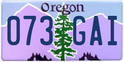 OR license plate 073GAI