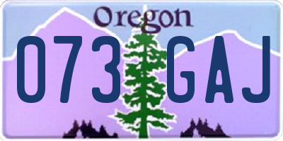 OR license plate 073GAJ
