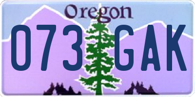 OR license plate 073GAK
