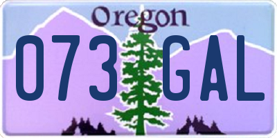 OR license plate 073GAL
