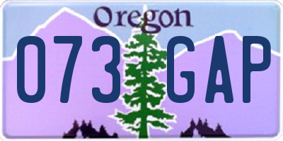 OR license plate 073GAP