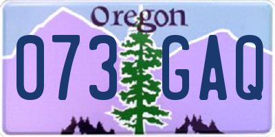 OR license plate 073GAQ