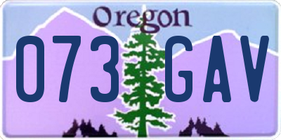 OR license plate 073GAV