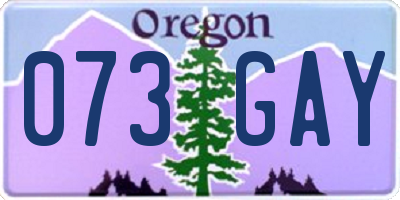 OR license plate 073GAY