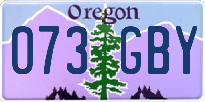 OR license plate 073GBY