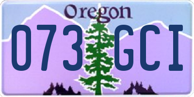 OR license plate 073GCI