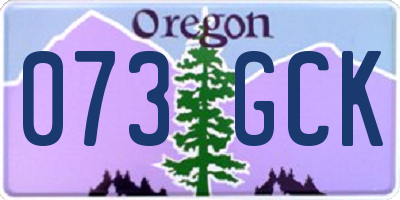 OR license plate 073GCK