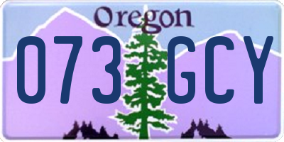 OR license plate 073GCY
