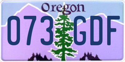 OR license plate 073GDF