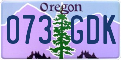 OR license plate 073GDK