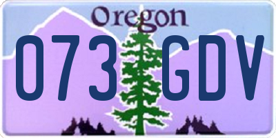 OR license plate 073GDV