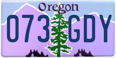 OR license plate 073GDY