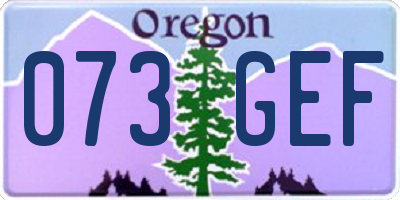 OR license plate 073GEF