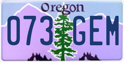 OR license plate 073GEM