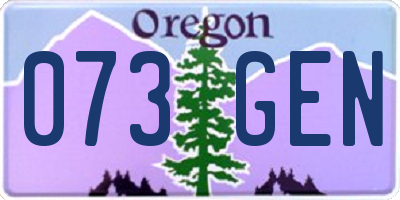 OR license plate 073GEN