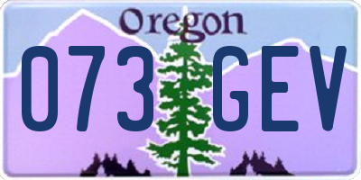 OR license plate 073GEV