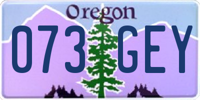 OR license plate 073GEY