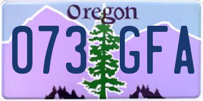 OR license plate 073GFA