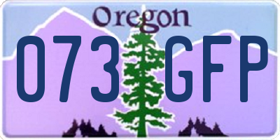 OR license plate 073GFP