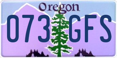 OR license plate 073GFS