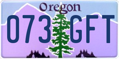 OR license plate 073GFT