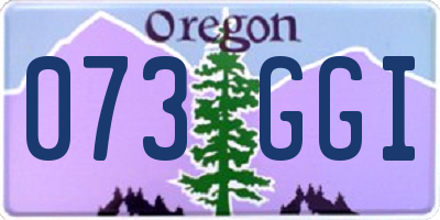 OR license plate 073GGI