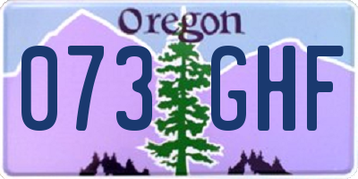 OR license plate 073GHF