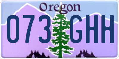 OR license plate 073GHH