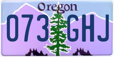 OR license plate 073GHJ
