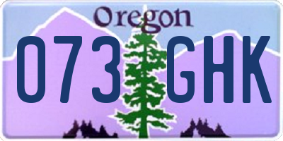 OR license plate 073GHK