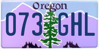 OR license plate 073GHL