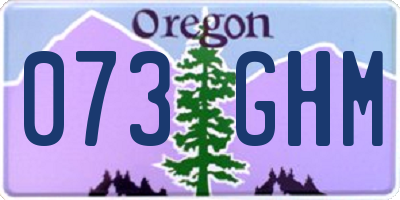 OR license plate 073GHM