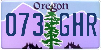 OR license plate 073GHR
