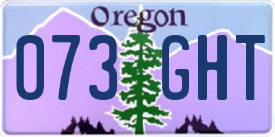 OR license plate 073GHT