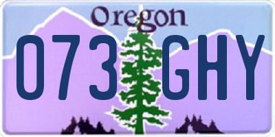 OR license plate 073GHY