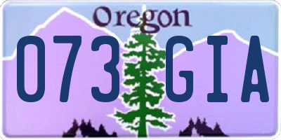OR license plate 073GIA
