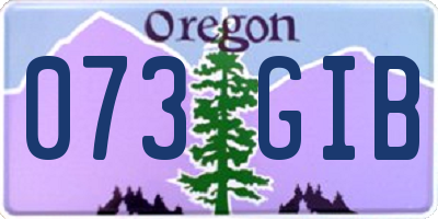OR license plate 073GIB