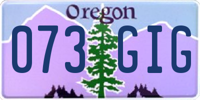OR license plate 073GIG