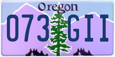 OR license plate 073GII