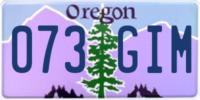 OR license plate 073GIM