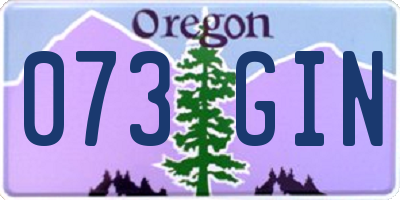 OR license plate 073GIN
