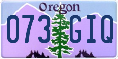 OR license plate 073GIQ