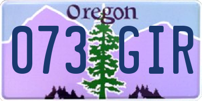 OR license plate 073GIR