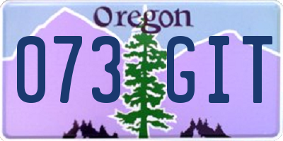 OR license plate 073GIT